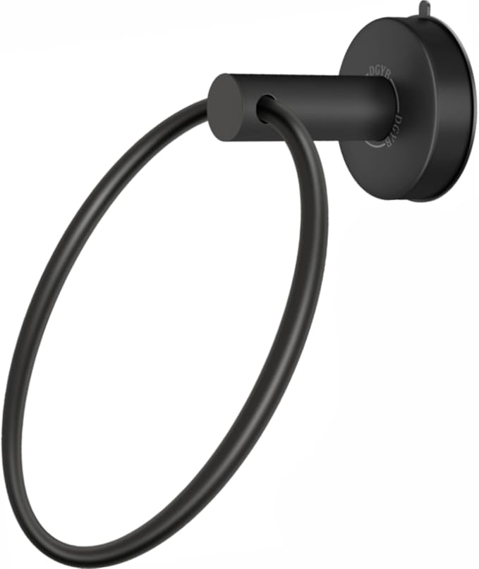 DGYB Suction Cup Towel Ring Matte Black Hand Towel Holder by DGYB