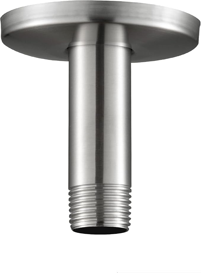 OFFO Shower Arm with Flange, 3 in Brushed Nickel Ceiling Mount Replacement Rain by OFFO