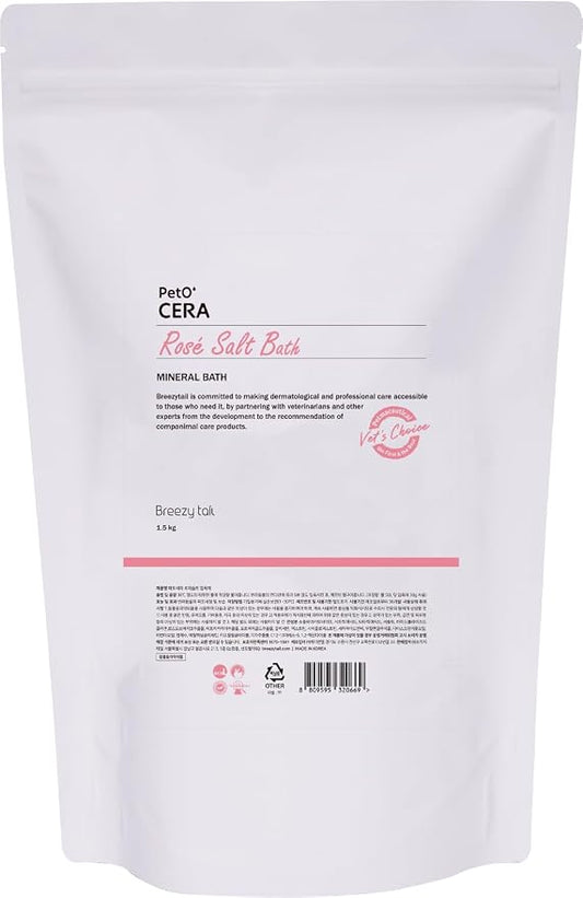 PetO’Cera Rosé Salt Bath for Dogs, Himalayan Pink Salt, Soothes Dry, Itchy Skin by Breezytail