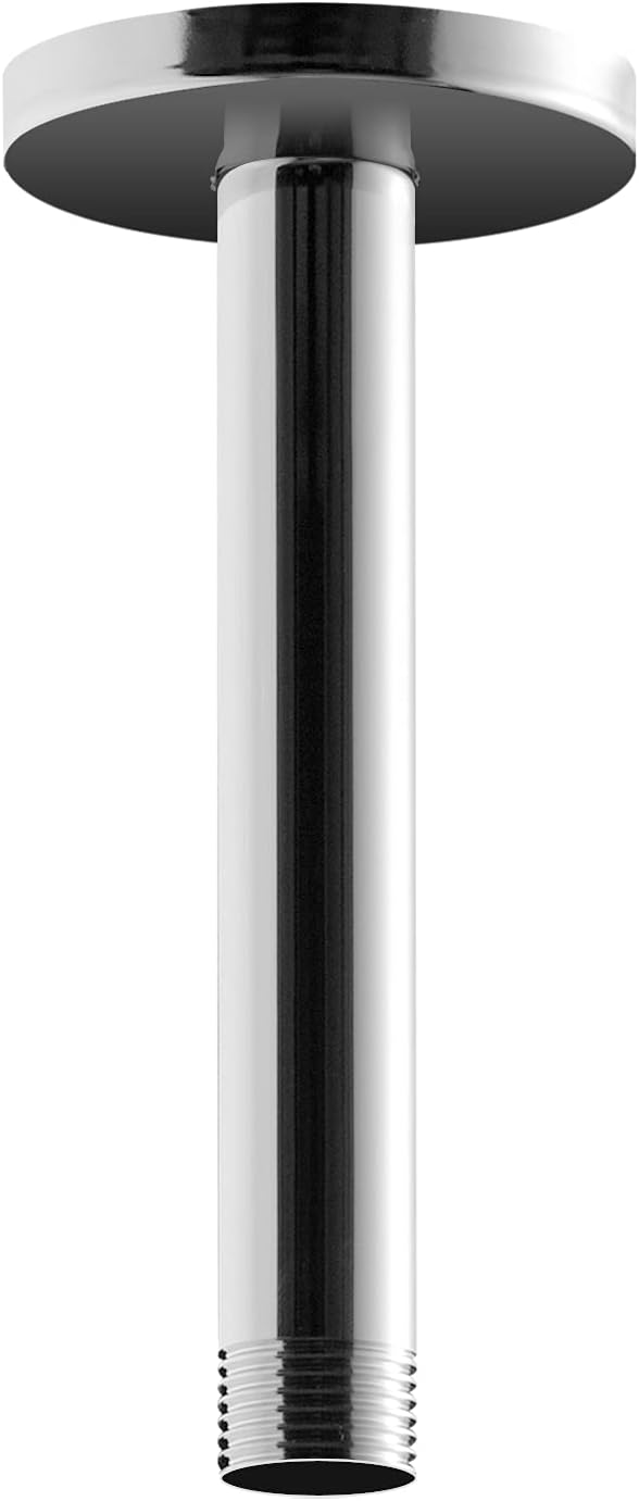 OFFO Shower Arm with Flange, 6 in Ceiling Mount Replacement Rain Shower Head by OFFO