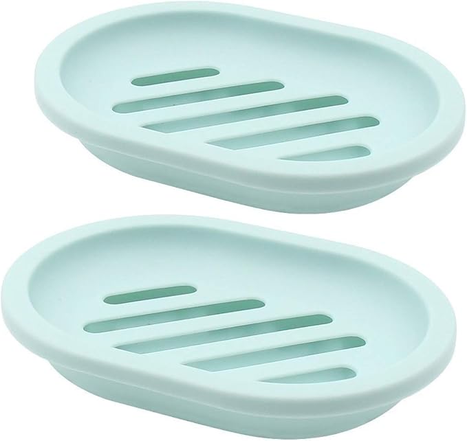 Topsky 2-Pack Soap Dish with Drain, Soap Holder, Soap Saver, Easy Cleaning by HomeandKitchenNO1