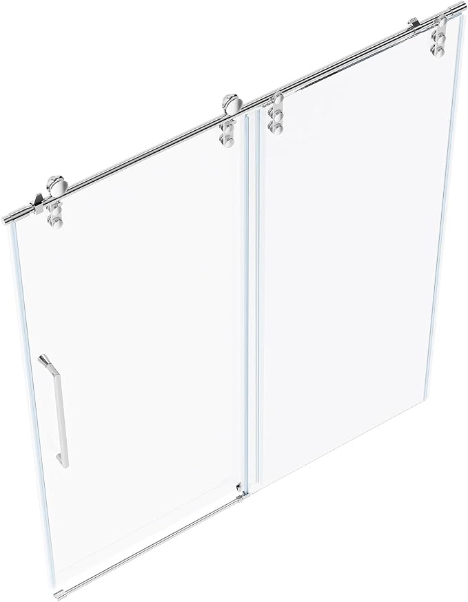 Chabatree Shower Door 60" W x 76" H Frameless Sliding Shower Door, Frameless - Image 7