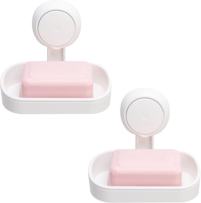 TAILI Suction Cup Soap Holder 2 Pack, Plastic Vacuum Suction Bar Soap Dish by TAILI