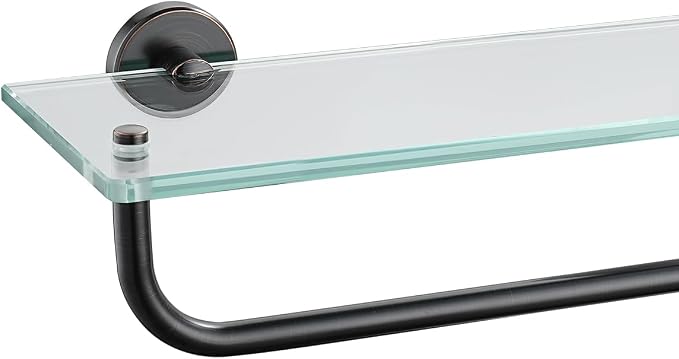 JQK Bathroom Glass Shelf Bronze, Shelf by Homeimprovement