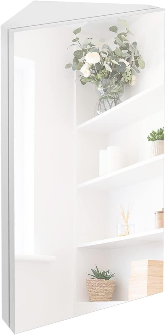 eclife 24" Bathroom Corner Medicine Cabinet W/Mirror, Single Door Bathroom by eclife