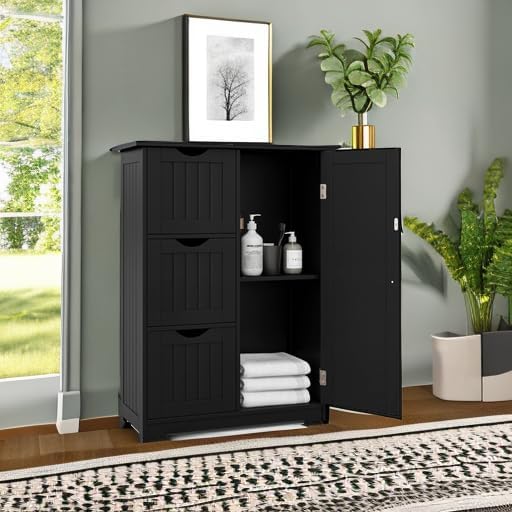 Tangkula Bathroom Floor Cabinet, Freestanding Storage Cabinet - Image 6