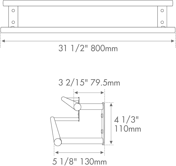 BAGNOLUX Double Towel Bar, SUS304 Towel Racks - Image 2
