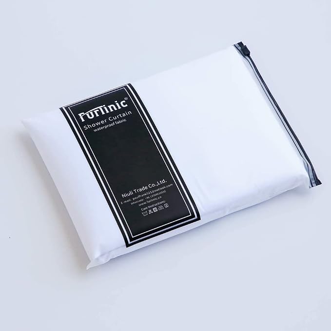 Furlinic No Hook Extra Long Shower Curtain 84 Length, Polyester Fabric Bathroom - Image 8