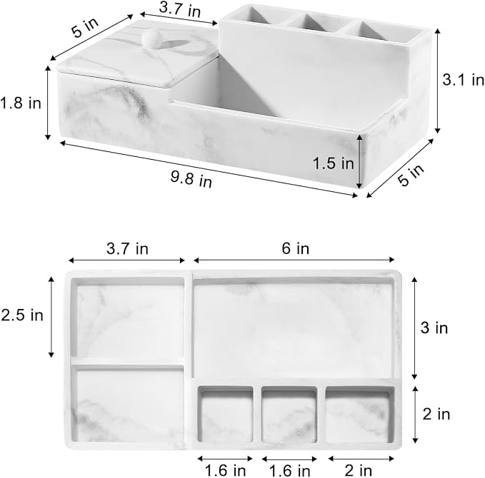 Luxspire Bathroom Counter Organizer, Marble Toothbrush Holder - Image 6