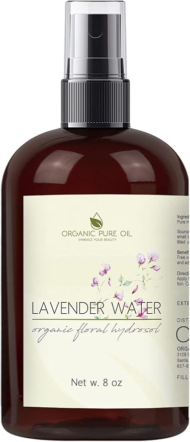 OPO Lavender Hydrosol Spray 8 oz & Sprayer Pure Steam Distilled Vegan Toner by OrganicPureOil