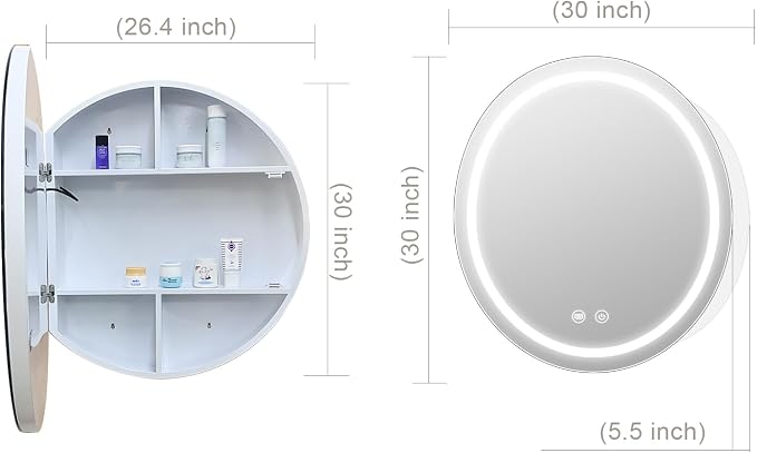 30 inch Round Medicine Cabinet - Image 2