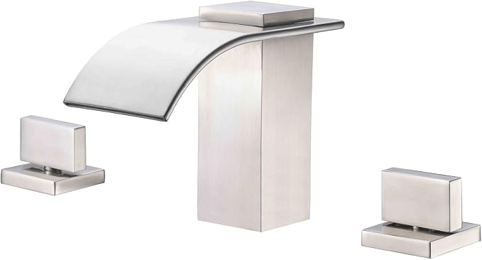 sumerain Roman Tub Faucet Brushed Nickel 3 Hole Widespread Bathtub Faucet by SUMERAINFAUCETS