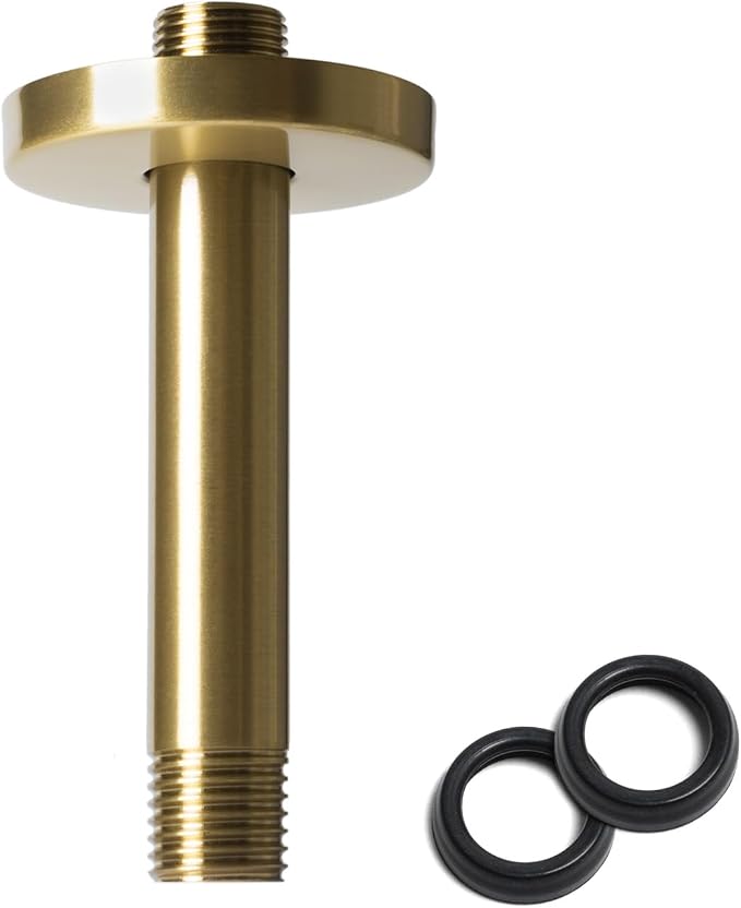 6 Inch Shower Arm with Flange, Ceiling Mounted Shower Head Extension Arm by BSTIIU