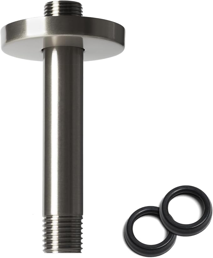 6 Inch Shower Arm with Flange, Ceiling Mounted Shower Head Extension Arm by BSTIIU
