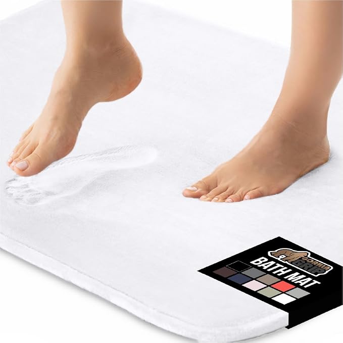 GORILLA GRIP Thick Memory Foam Bath Rugs, Soft Absorbent Velvet Bathroom Mats by GorillaGrip
