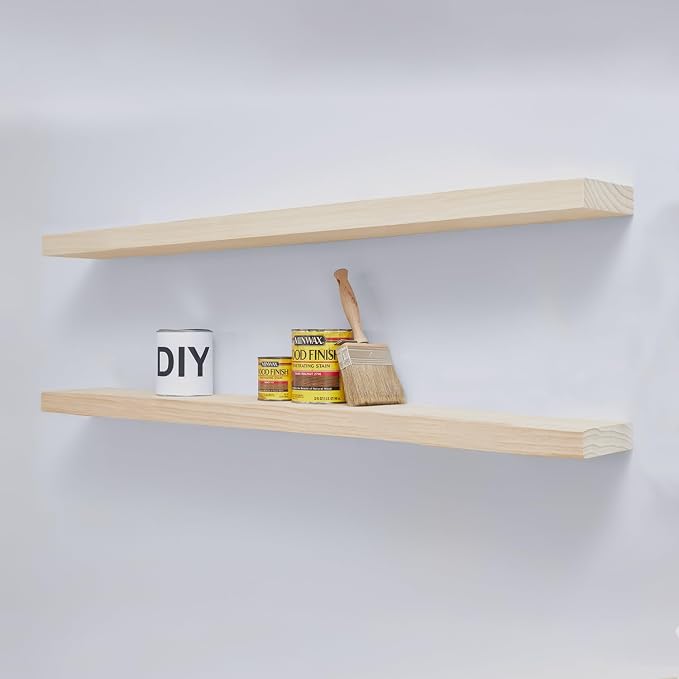 Homeforia Wood 48 inch Floating Shelf, High End Solid Natural Wood 48inch by Homeforia