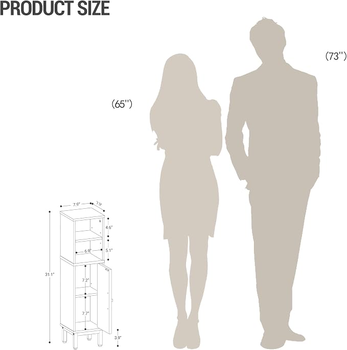 Bathroom Storage Cabinet, Corner Floor Cabinet - Image 2