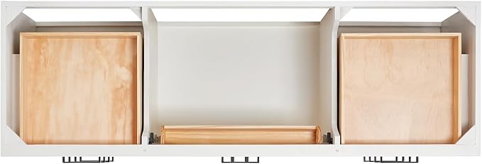 ARIEL 67" White Bathroom Vanity, 1.5" Edge Italian Carrara Marble Countertop & - Image 7