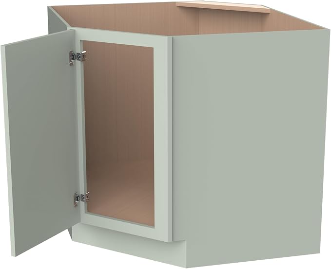 Diagonal Corner Kitchen Cabinet – Solid Wood – Freestanding Storage Organizer - Image 6