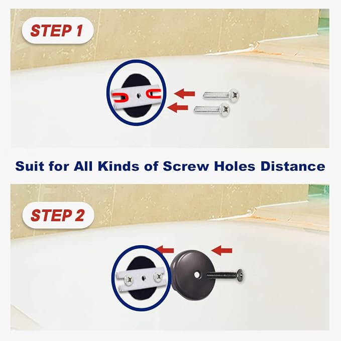Single Hole Bathtub Drain Overflow Plate/Tub Overflow Drain Ccover - Image 6