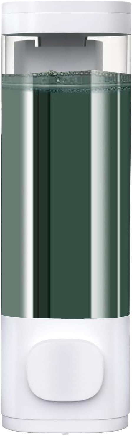 White Manual Bathroom Wall Mounted Soap Dispenser, 10oz/300ml Single Bathroom by Unknown