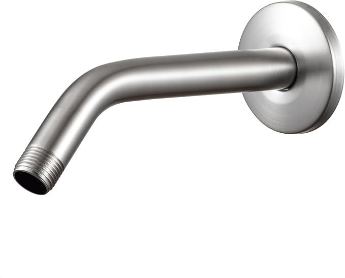 OFFO Shower Arm with Flange, 6 in Brushed Nickel Wall Mount Replacement Angle by OFFO