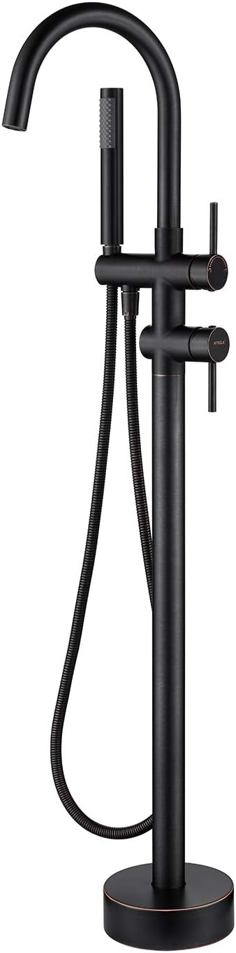 Freestanding Tub Filler Bathtub Faucet Oil Rubbed Bronze Floor Mount Brass by ArtiquaSanitaryWare