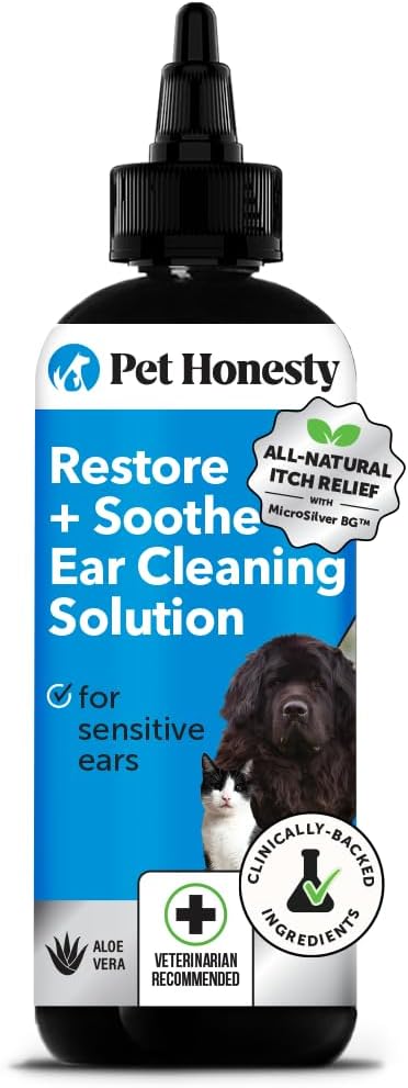 Restore + Soothe Ear Cleaner for Dogs & Cats – Gentle Dog Ear Cleaning Solution by PetHonesty