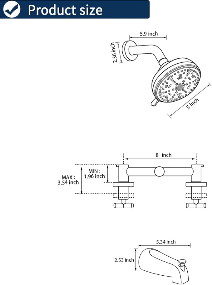 2 Handle Shower Faucet Set - Image 8