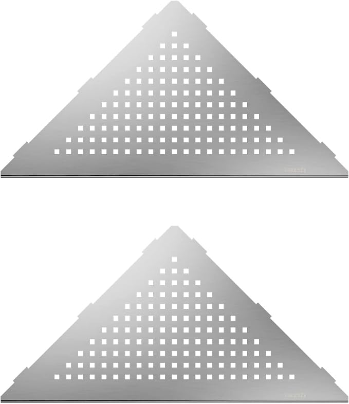 Neodrain 12 Inch Brushed Corner Wall Shelf Set of 2, Floating Corner Shelves - Image 5