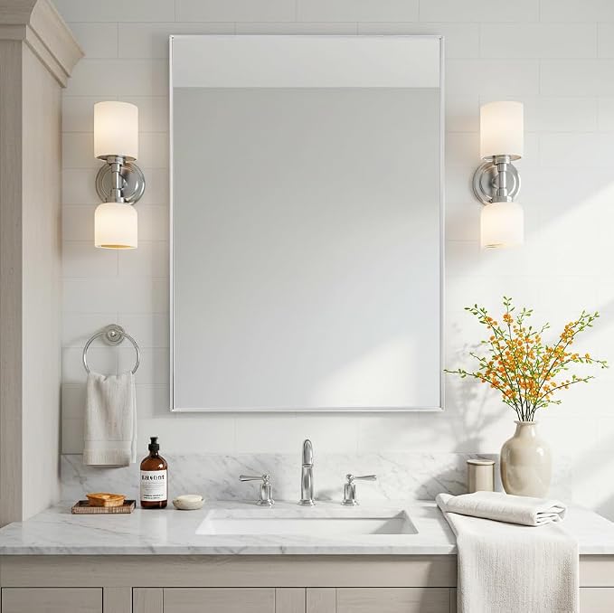 26x36 Inch Silver Bathroom Mirror by LEDLUX