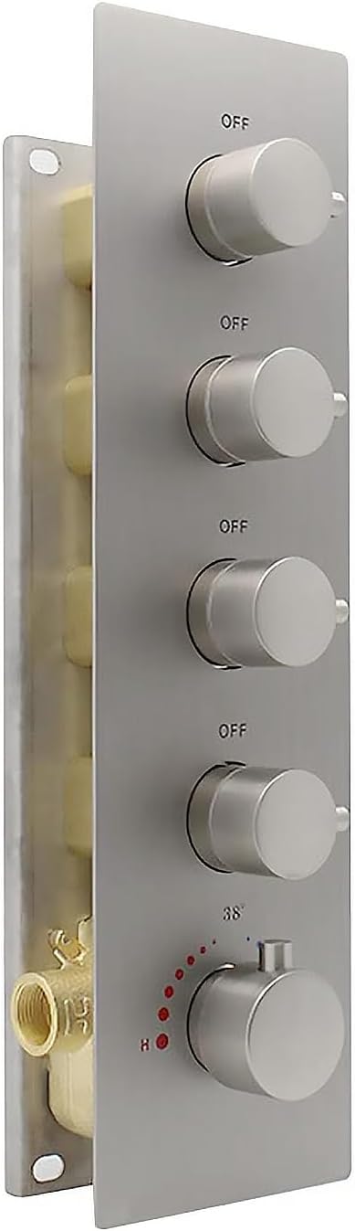 HOMEDEC Modern Solid Brass Concealed 4-Function Thermostatic Shower Diverter by HOMEDEC