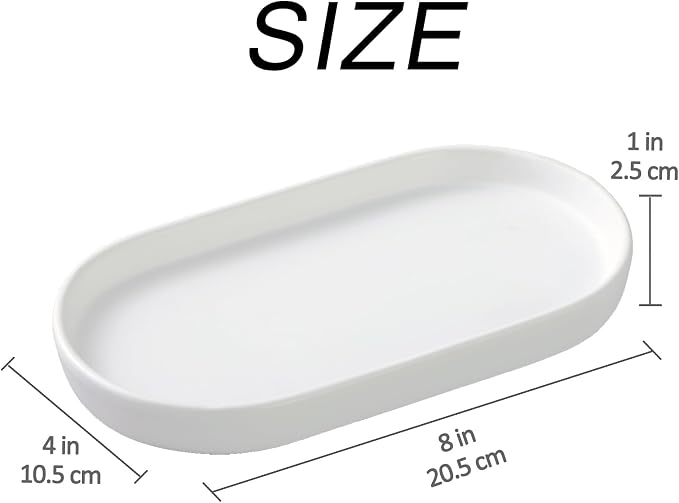 2 Pack White Round Soap Dispenser Tray - Image 2
