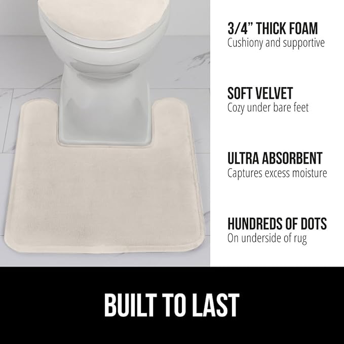 GORILLA GRIP Thick Memory Foam Toilet Rug - Image 3