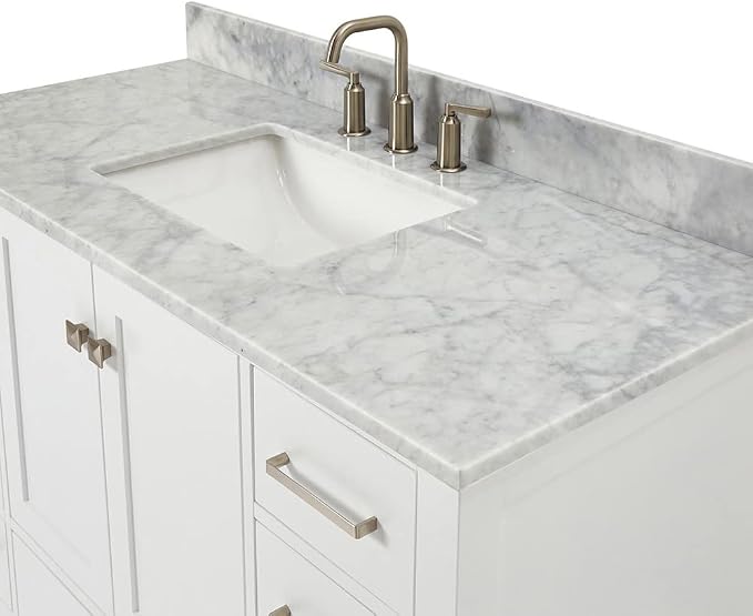 ARIEL 49" White Bathroom Vanity - Image 5