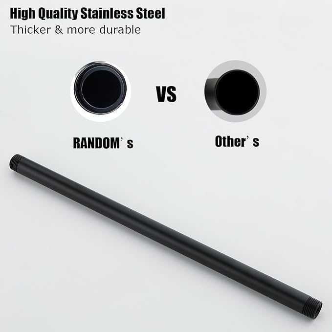RANDOM Shower Arm with Flange, 16 Inches Ceiling Mount Shower Head Extension - Image 2