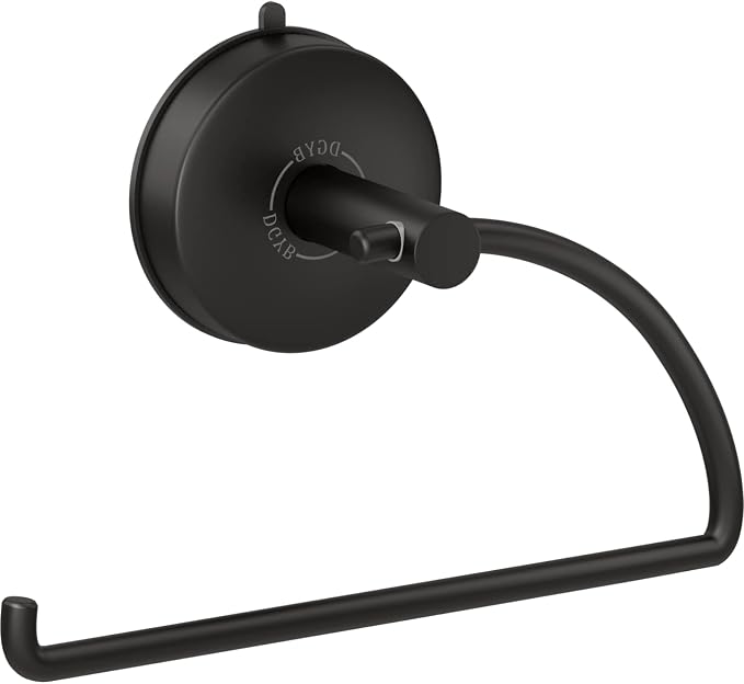 DGYB Suction Cup Hand Towel Ring Black Hand Towel Holder by DGYB