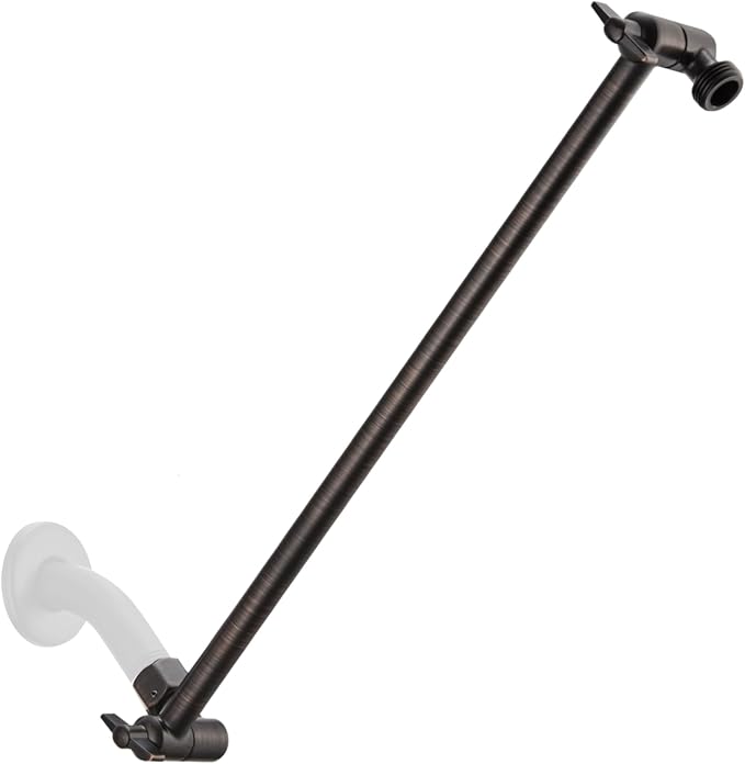 15 Inch Extra Long Adjustable Shower Head Extension Arm by SINGINGRAIN