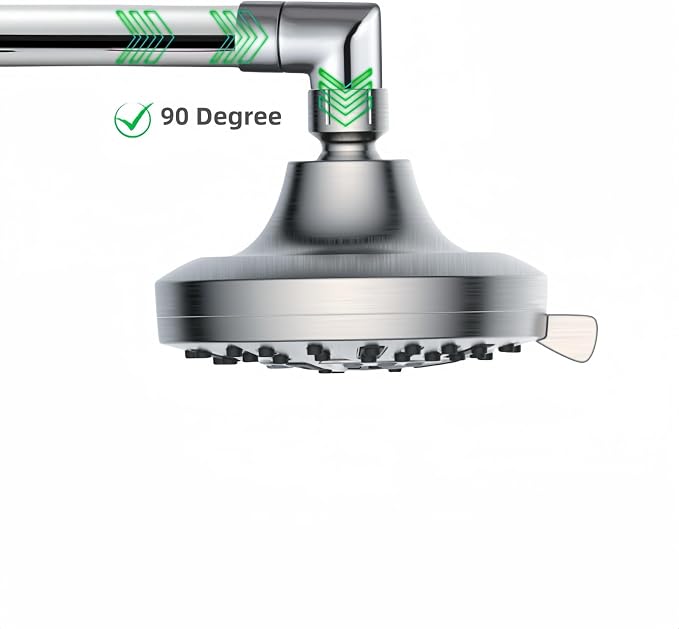 Totalize Solid Brass 90 Degree Shower Elbow Adapter, G1/2" Shower Head - Image 3