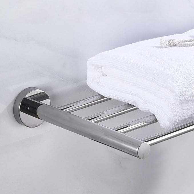 2-Tier Hotel Towel Racks for Bathroom, Wall Mounted Towel Shelf, 30 Inch - Image 5