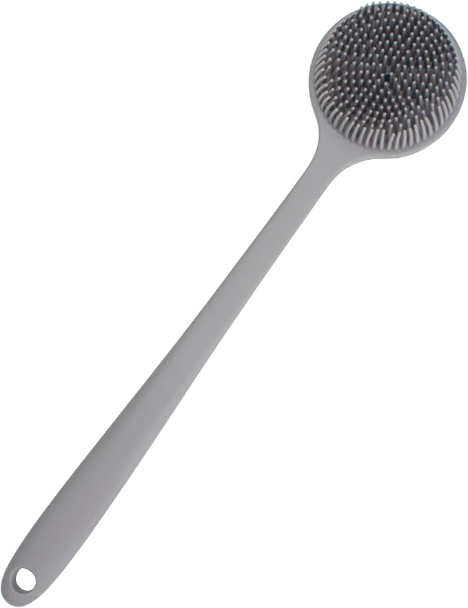 Back Scrubber for Shower, Soft Silicone Back Shower Brush Bath Body Scrubber by SEEMSEEN