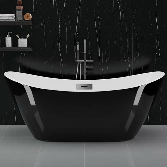 Bathtub with Upturned Ends, CUPC Chrome Drain and Overflow, Built-in Overflow by Unknown