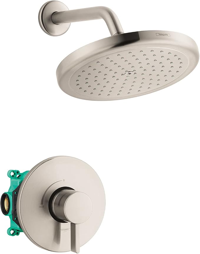 hansgrohe Croma Complete Shower System Shower Set Modern 1-Spray in Brushed by Hansgrohe