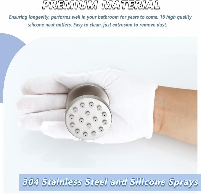Brushed Nickel Round Shower Faucet Set - Image 5