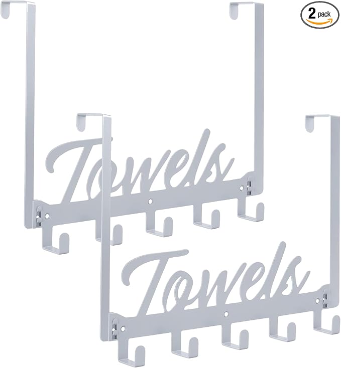 2 Pack Over The Door Hooks, Towel Rack by Azmoncy