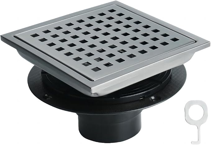 6 Inch Square Shower Drain, SUS 304 Stainless Steel Shower Drain - Image 7