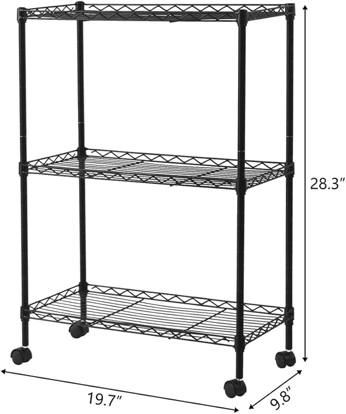 3 Tier Storage Racks Shelving, Heavy Steel Pantry Shelves, Adjustable Wire - Image 3