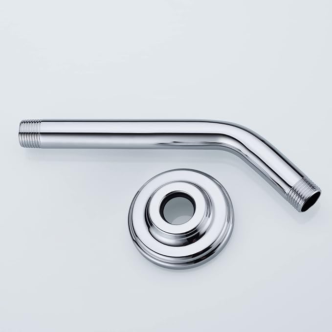 9 Inch Angled Shower Arm with Flange, Wall-Mounted Heavy Duty Stainless Steel - Image 4