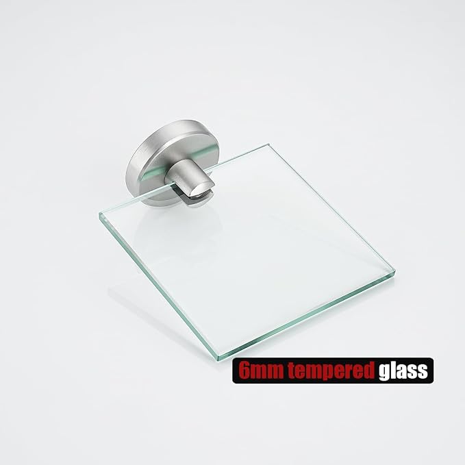 JQK Small Floating Glass Shelves Brushed, 4 Inch Display Ledges - Image 8
