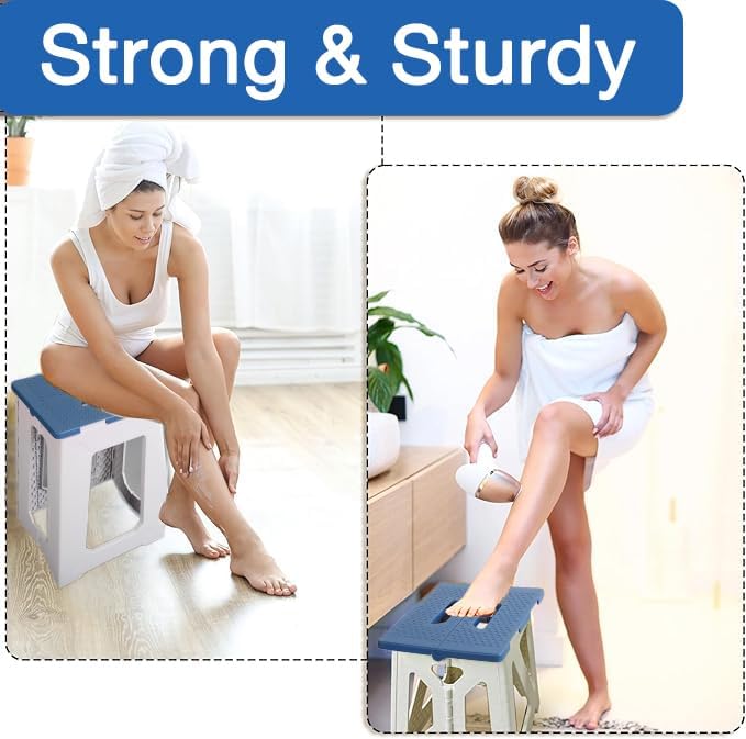 ProTraveser Bathroom Foot Rest Stool, Foldable Waterproof Plastic Step Stool - Image 5